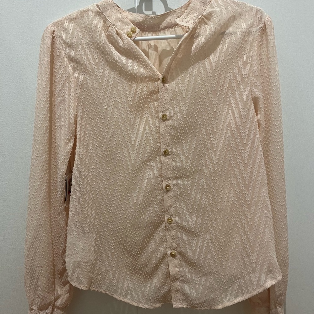 Free People blush sheer top XS
